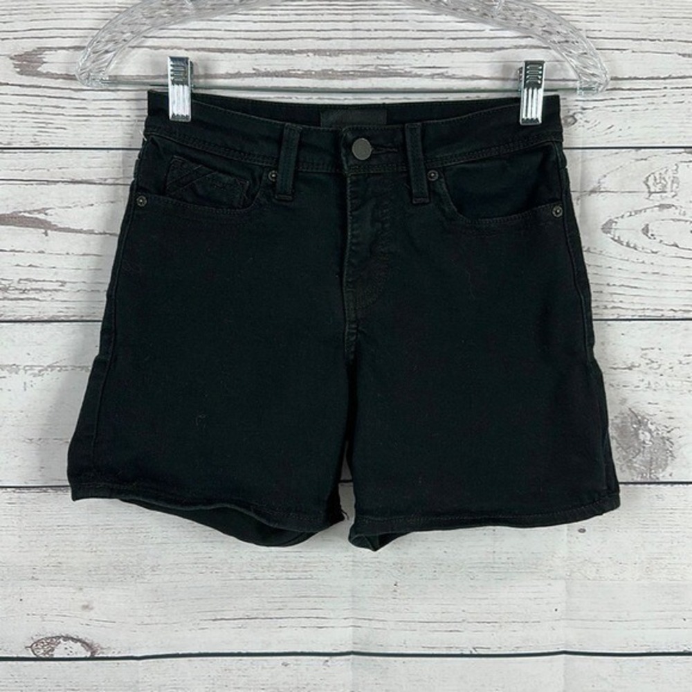 Buckle Black Jean Shorts Womens 24 Mom Stretch Denim Stretch‎ High Rise 90s